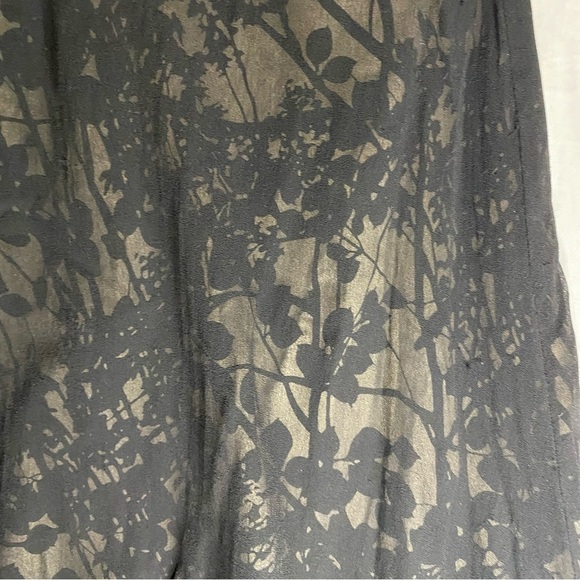 Vintage Anne Carson Chiffon Skirt Sz 12 Black Sheer Layered Floral Whimsigoth - Picture 5 of 8